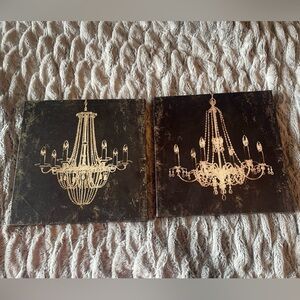 Two beautiful chandelier canvases.